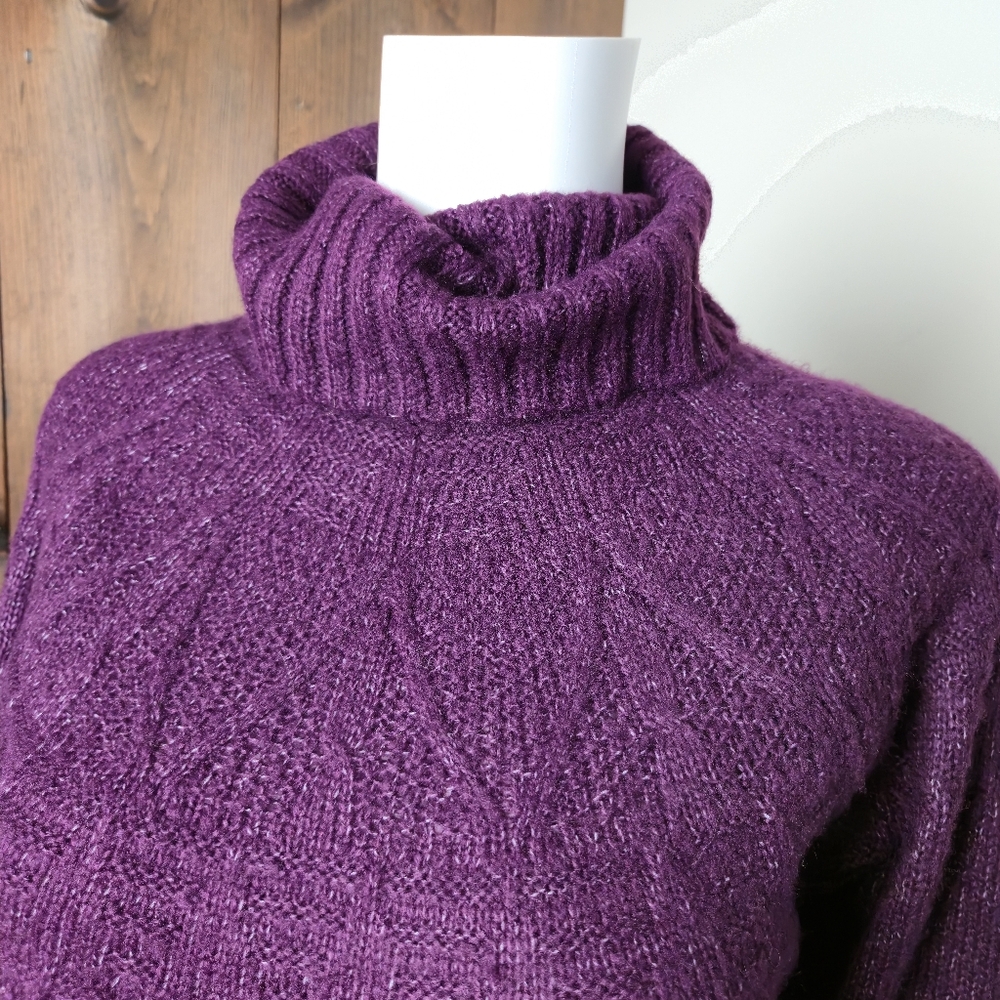 NWT Maurices Purple Turtle Neck Long Sleeve Sparkly Knit Sweater - Picture 5 of 12